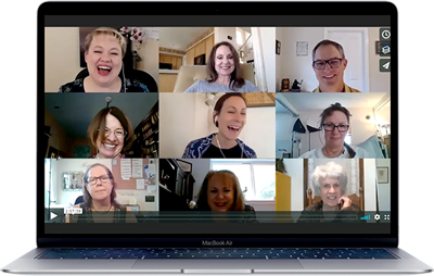 Group Mentoring Calls on Laptop